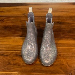 Girls size 1 glitter ankle rain boots